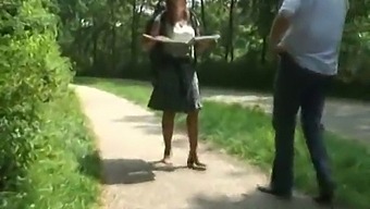 Older Dutch Woman Gets Doggy Style In The Forest
