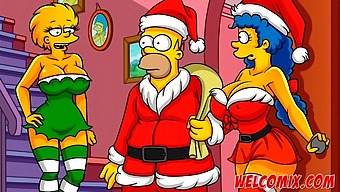 A Christmas Surprise: Giving His Wife To Beggars In A Hentai Simpsons Video