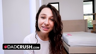 Brunette Stepdaughter'S First Time Riding Cock With Stepdad'S Pleasure