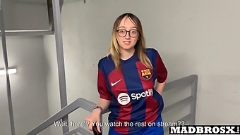 Barcelona Fan Gets Double-Teamed By Psg Fans In Stadium Corridors